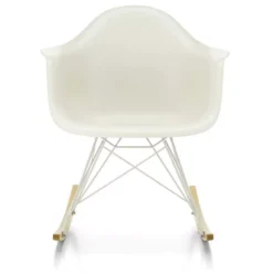 Vitra RAR Schommelstoel, Pebble, Wit Gepoedercoat Onderstel