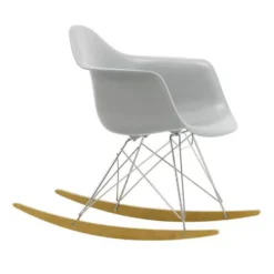 Vitra Eames RAR Schommelstoel Esdoorn Chroom, Helder Grijs