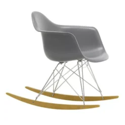 Vitra Eames RAR Schommelstoel Esdoorn Chroom, Graniet Grijs