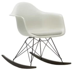 Vitra Eames RAR Schommelstoel Vast Zitkussen Warmgrey, Pebble