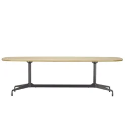 Vitra Eames Segmented Tafel 240 Poedercoat Deepblack Eiken Naturel