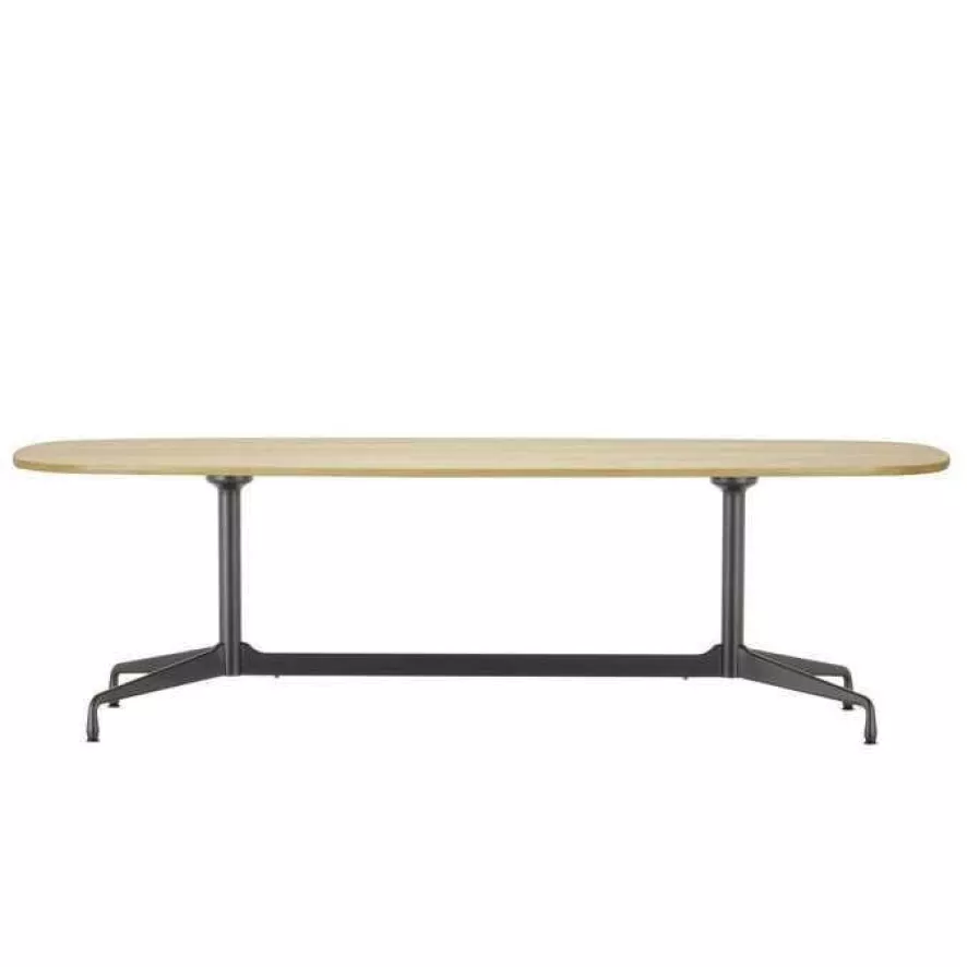 Vitra Eames Segmented Tafel 240 Poedercoat Deepblack Eiken Naturel 1 Vitra Eames Segmented Tafel 240 Poedercoat Deepblack Eiken Naturel