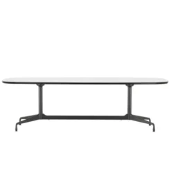 Vitra Eames Segmented Tafel 220 Poedercoat Deepblack HPL Wit