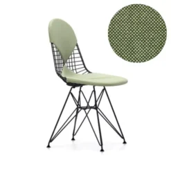 Vitra Eames Wire Chair DKR-2 Stoel Gepoedercoat Onderstel, Hopsak 87