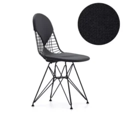 Vitra Eames Wire Chair DKR-2 Stoel Gepoedercoat Onderstel, Hopsak 66