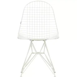 Vitra Eames Wire Chair DKR Stoel Wit Gepoedercoat Onderstel