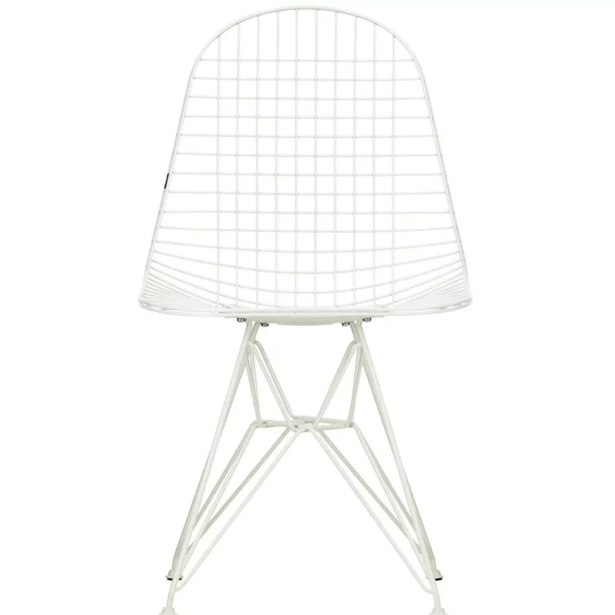 Vitra Eames Wire Chair DKR Stoel Wit Gepoedercoat Onderstel 1 Vitra Eames Wire Chair DKR Stoel Wit Gepoedercoat Onderstel