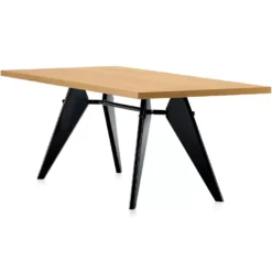 Vitra EM Table Tafel 200x90, Massief Eiken, Diepzwart