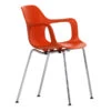 Vitra Hal Armchair Tube Stoel Met Verchroomd Onderstel Oranje