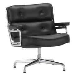 Vitra Lobby Chair ES 105 Fauteuil Leer Zwart