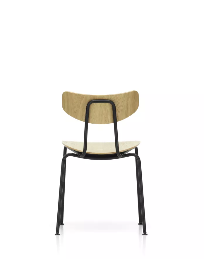 Vitra Tweedekansje - Moca Stoel Zwart Gepoedercoat Onderstel Naturel Eiken 7 Vitra Tweedekansje - Moca Stoel Zwart Gepoedercoat Onderstel Naturel Eiken - Afbeelding 7