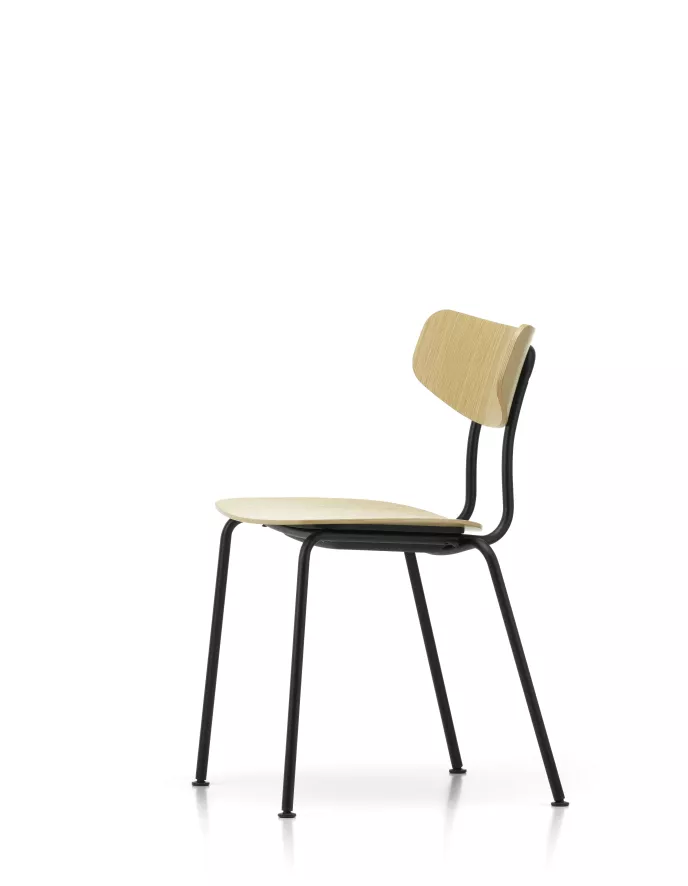 Vitra Tweedekansje - Moca Stoel Zwart Gepoedercoat Onderstel Naturel Eiken 10 Vitra Tweedekansje - Moca Stoel Zwart Gepoedercoat Onderstel Naturel Eiken - Afbeelding 10