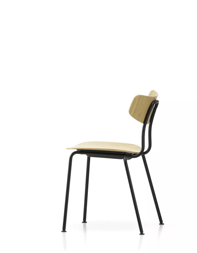 Vitra Tweedekansje - Moca Stoel Zwart Gepoedercoat Onderstel Naturel Eiken 11 Vitra Tweedekansje - Moca Stoel Zwart Gepoedercoat Onderstel Naturel Eiken - Afbeelding 11