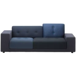 Vitra Polder Compact Bank Blauw Armleuning Links
