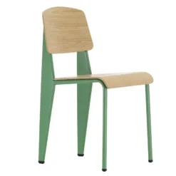 Vitra Standard Stoel Shell Light Oak, Base Blé Vert