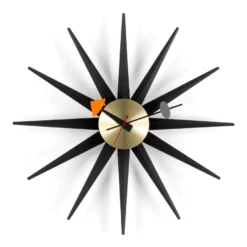 Vitra Sunburst Clock Klok Black Collection Ø47