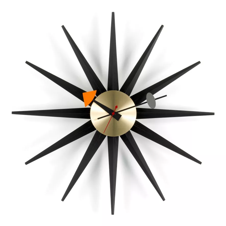 Vitra Sunburst Clock Klok Black Collection Ø47 1 Vitra Sunburst Clock Klok Black Collection Ø47