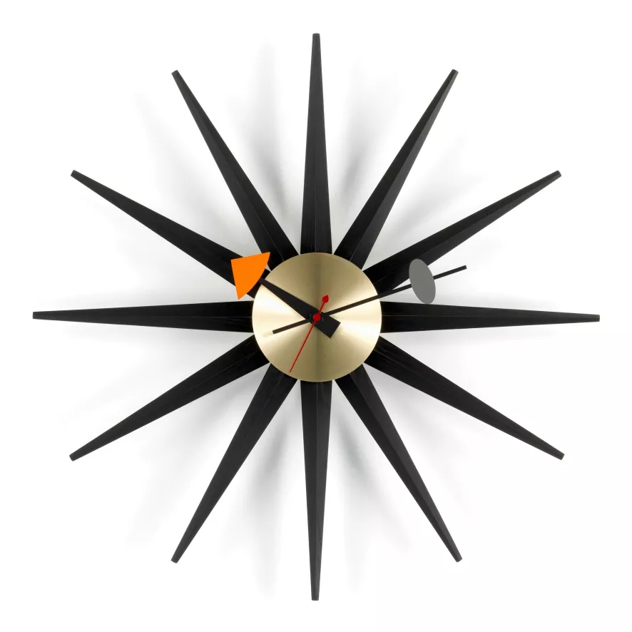 Vitra Sunburst Clock Klok Black Collection Ø47 3 Vitra Sunburst Clock Klok Black Collection Ø47 - Afbeelding 3