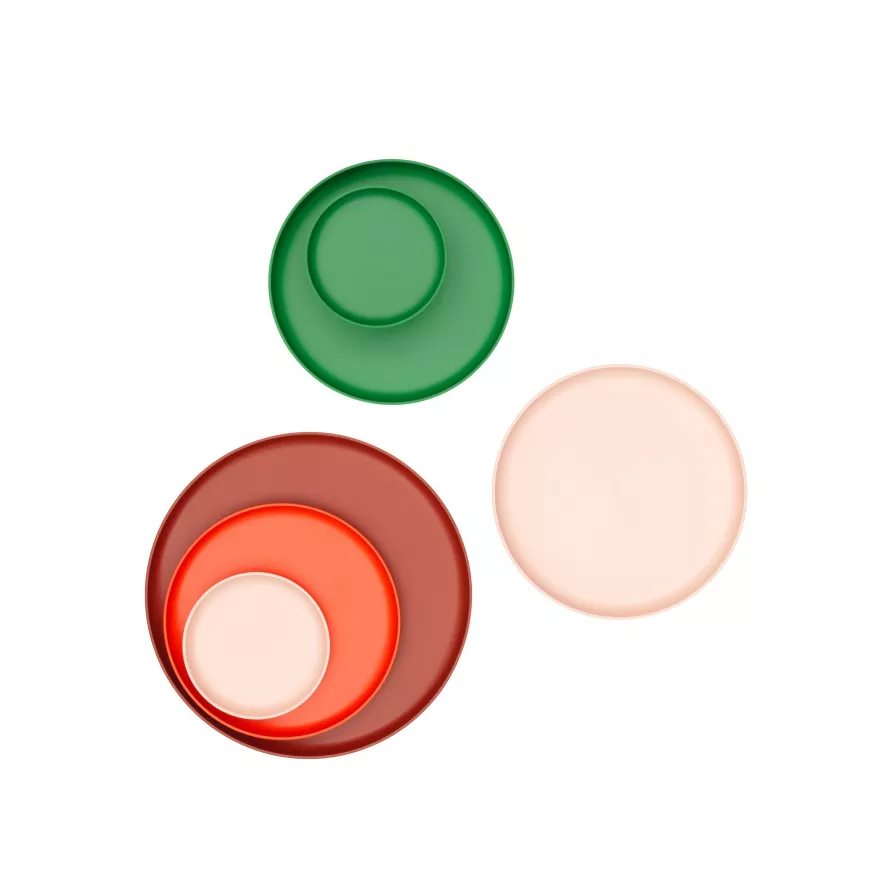 Vitra Trays Dienblad Ø40 Set Van 3 Rood 2 Vitra Trays Dienblad Ø40 Set Van 3 Rood - Afbeelding 2