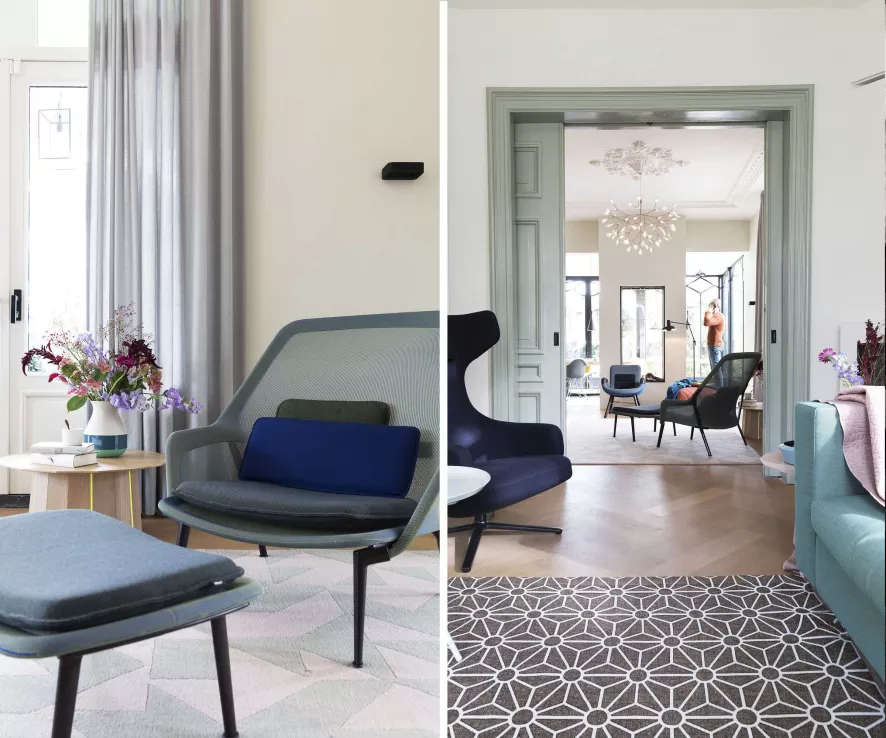 Vitra Slow Chair Met Ottoman Loungestoel Bruin / Poedercoating Aubergine 20 Vitra Slow Chair Met Ottoman Loungestoel Bruin / Poedercoating Aubergine - Afbeelding 20